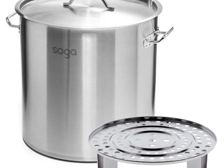 SOGA 50L Stainless Steel Stock Pot with One Steamer Rack Insert Stockpot Tray Online Hot Sale