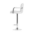 Artiss 4x Bar Stools Leather Gas Lift w Armrest White Online