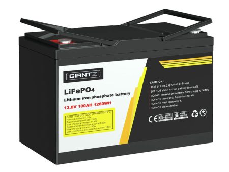 Giantz 12V 100Ah Lithium Battery LiFePO4 Deep Cycle Box Solar Caravan Camping Cheap