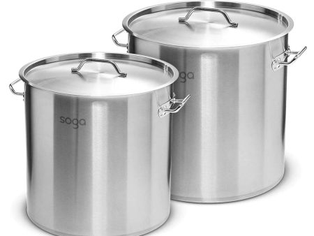 SOGA Stock Pot 12L 25L Top Grade Thick Stainless Steel Stockpot 18 10 Fashion