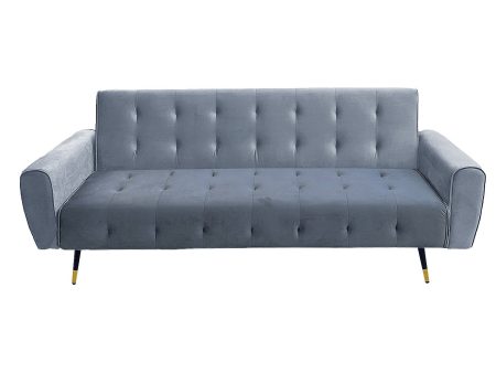 Sarantino Ava 3-seater Tufted Velvet Sofa Bed By Sarantino - Light Grey on Sale