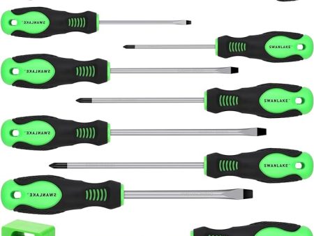 SWANLAKE 11PCS Screwdriver Set, Magnetic 5 Phillips and 5 Flat Head Tips for Fastening and Loosening Seized (11PCS) Online