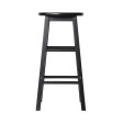 Artiss 2x Bar Stools Round Chairs Wooden Black Online Hot Sale