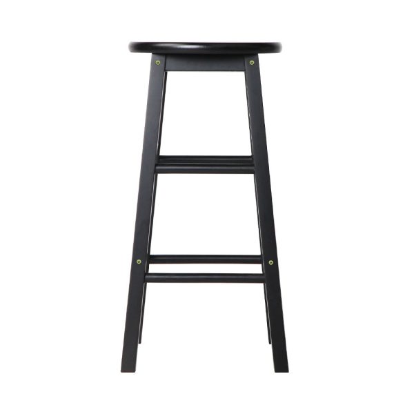 Artiss 2x Bar Stools Round Chairs Wooden Black Online Hot Sale