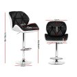 Artiss 4x Bar Stools Gas Lift Padded Leather Black & White For Discount