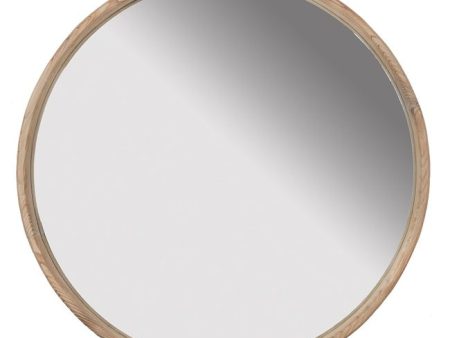 Atherton Round Fir Wood Wall Mirror 70. Can be featured above a vanity in the master bath or conveniently in the entryway For Cheap