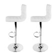 Artiss 2x Bar Stools Padded Leather Gas Lift White Fashion