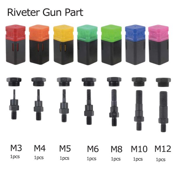 1460 Pcs Riverter Nutsert Tool Set 13  Hand Gun Rivet Nut Rivnut M3-M12 Mandrel Discount