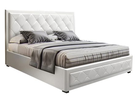 Artiss Bed Frame Double Size Gas Lift White TIYO For Cheap