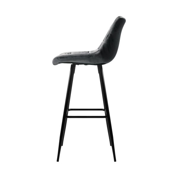 Artiss 2x Bar Stools Velvet Chairs Grey For Cheap