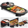 2-IN-1 Electric Hot Pot BBQ Oven Smokeless Non Stick Barbecue Hotpot Grill Pan on Sale