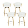 Artiss 4x Bar Stools Swivel Leather Chairs Wooden Supply