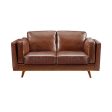 3+2Seater Sofa Brown Leather Lounge Set for Living Room Couch with Wooden Frame Online Sale