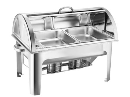 SOGA 4.5L Dual Tray Stainless Steel Roll Top Chafing Dish Food Warmer Sale