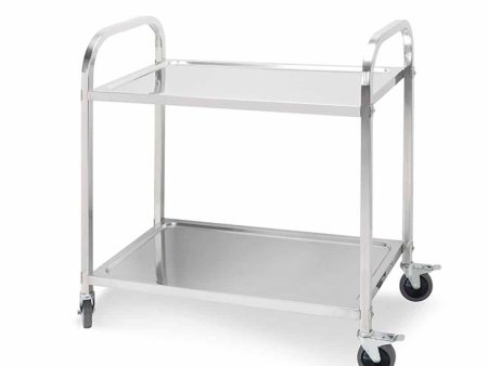 SOGA 2 Tier Stainless Steel Kitchen Dining Food Cart Trolley Utility Size 95x50x95cm Large Hot on Sale