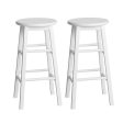 Artiss 2x Bar Stools Round Chairs Wooden White For Cheap