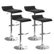 Artiss 4x Bar Stools Adjustable Gas Lift Chairs Black Discount