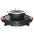 SOGA 2 in 1 Electric Stone Coated Grill Plate Steamboat Two Division Hotpot Hot on Sale