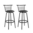 Artiss 2x Bar Stools Swivel Leather Padded Metal Sale