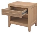 Dion 1-Drawer Solid Mindi Bedside Table (Natural) Online