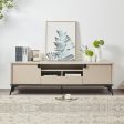 TV Cabinet with Storage Drawer Open Shelve Cabinet MDF in Champagne Colour on Sale