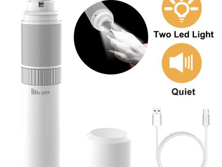 Rechargeable Pet Nail Grinder with Quiet Motor and LED Lights- USB Charging, Two-Speed Settings on Sale