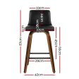 Artiss 2x Bar Stools Swivel Leather Padded Wooden Fashion