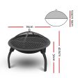 Fire Pit BBQ Charcoal Grill Smoker Portable Outdoor Camping Garden Pits 30  For Sale