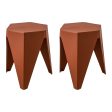 Artiss 2x Bar Stools Puzzle Plastic Foot Stool Red Online Hot Sale