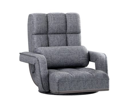 Artiss Floor Lounge Sofa Bed Swivel Grey Online Sale