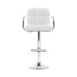 Artiss 4x Bar Stools Leather Gas Lift w Armrest White Online