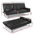 Artiss Sofa Bed 168CM Black PU Leather Discount