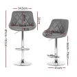 Artiss 4x Bar Stools Leather Padded Gas Lift Grey For Discount