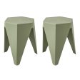 Artiss 2x Bar Stools Puzzle Plastic Foot Stool Green Fashion