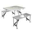 Weisshorn Folding Camping Table Outdoor Picnic BBQ With 2 Bench Chairs Set Fashion