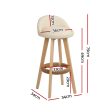 Artiss 2x Bar Stools Padded Leather Wooden Beige Sale