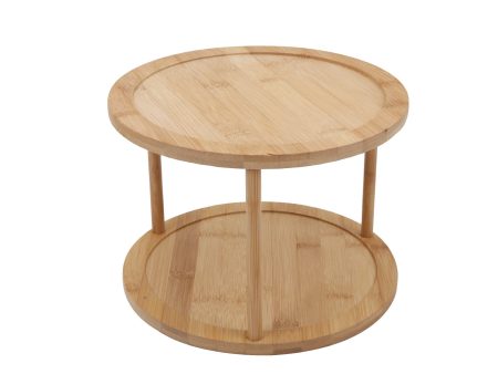 Bamboo Lazy Susan Turntable 2 Tiers Online Hot Sale