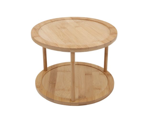 Bamboo Lazy Susan Turntable 2 Tiers Online Hot Sale