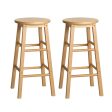 Artiss 2x Bar Stools Round Chairs Wooden Nature Supply