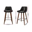 Artiss 2x Bar Stools PU Seat Wooden Fashion