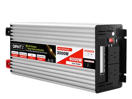 Giantz Power Inverter 3000W or 6000W Pure Sine Wave 12V-240V Camping Boat Caravan Sale