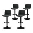 Artiss 4x Bar Stools Kitchen Swivel Gas Lift Chairs Black For Sale