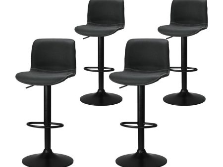 Artiss 4x Bar Stools Kitchen Swivel Gas Lift Chairs Black For Sale