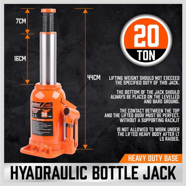 20 Ton (40000lb) Air Hydraulic Bottle Jack Pneumatic Heavy Duty Truck Repair For Cheap