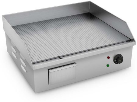 SOGA 2200W Stainless Steel Ribbed Griddle Commercial Grill BBQ Hot Plate 56*48*23 Sale