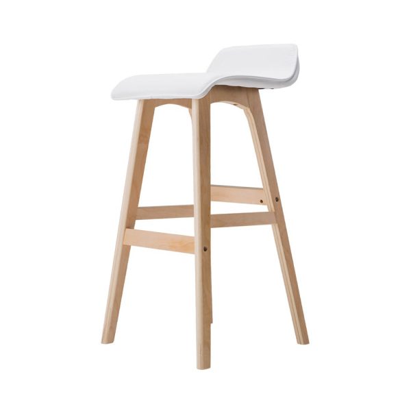 Artiss 2x Bar Stools Wooden Stool White For Discount