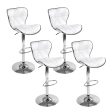 Artiss 4x Bar Stools Gas Lift Leather Seat White For Sale