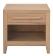 Dion 1-Drawer Solid Mindi Bedside Table (Natural) Online