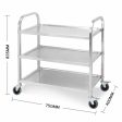 SOGA 3 Tier Stainless Steel Kitchen Dinning Food Cart Trolley Utility Size 75x40x83.5cm Small Online now