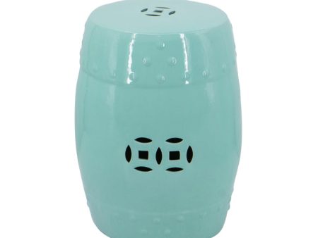 Aqua Ceramic Cut Out Stool 45cmh For Discount